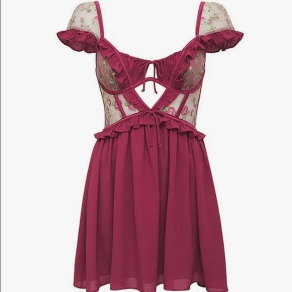 For Love and Lemons Camilla Embroidered Slip Dress M  🍋 💕 - Picture 2 of 8